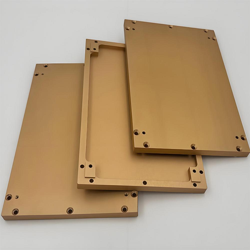 CNC Milling golden anodized aluminum plate